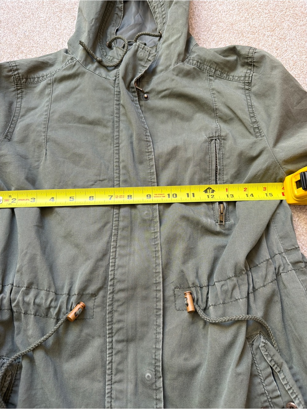 U2B Women’s Olive Green Hooded Utility Anorak Jacket Size Large - Picture 4 of 8